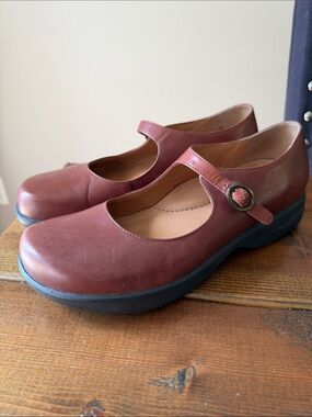 Dansko Mary Jane Leather Buckle Shoes